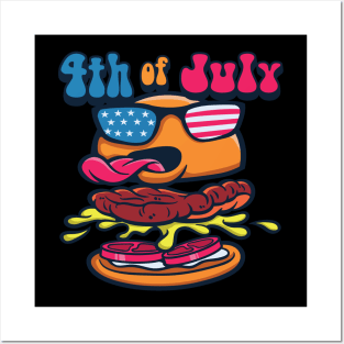 4th of July Burger Posters and Art